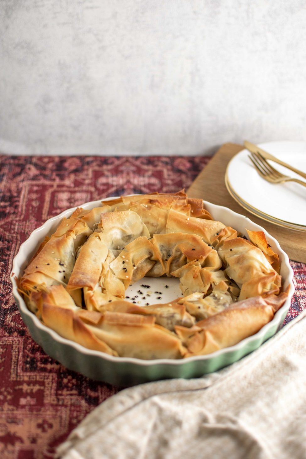 Börek (of burek) met spinazie-feta vulling
