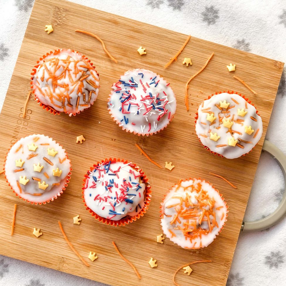 Koningsdag (healthy) carrot cupcakes