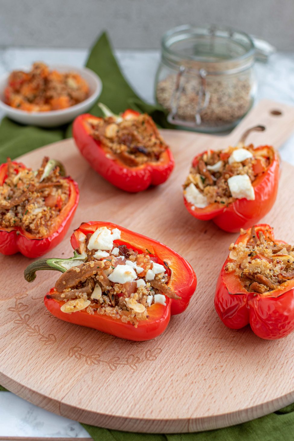 Vegetarische gevulde paprika met quinoa