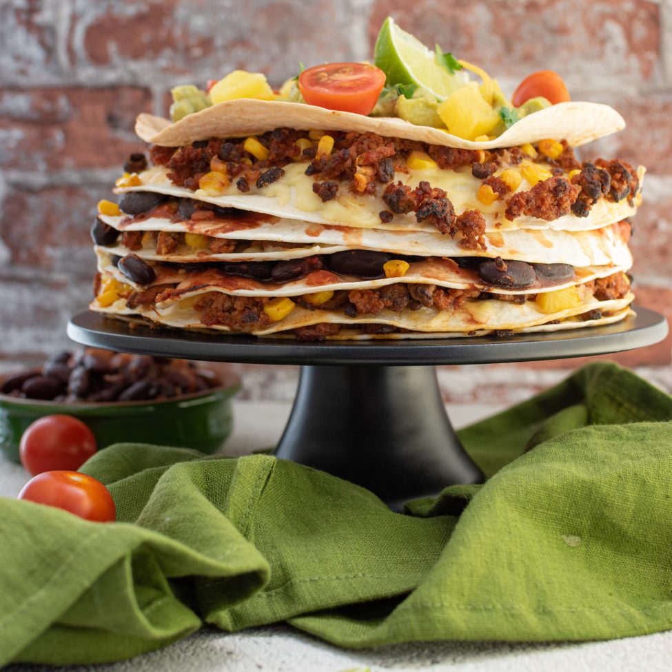Tortillataart met vega gehakt