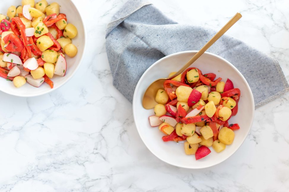 Krieltjessalade met gegrilde paprika