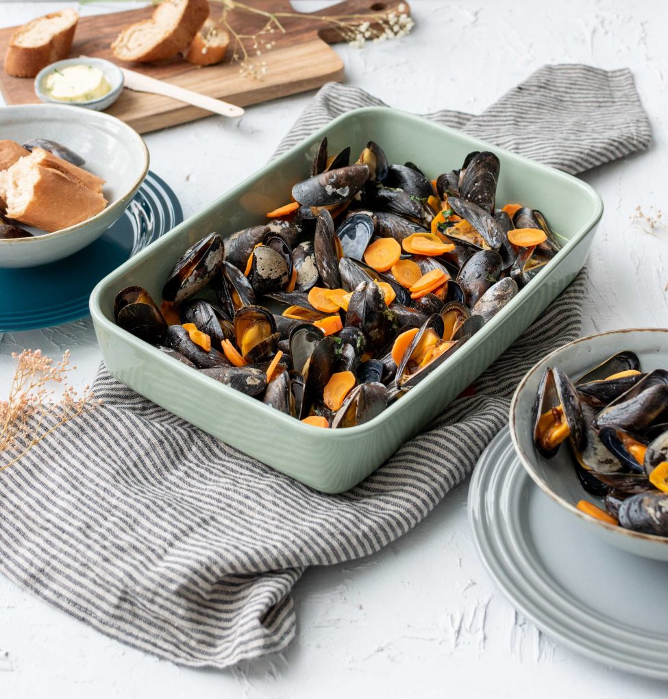 Mosselen uit de oven (makkelijke mosselen met kruidenboter)